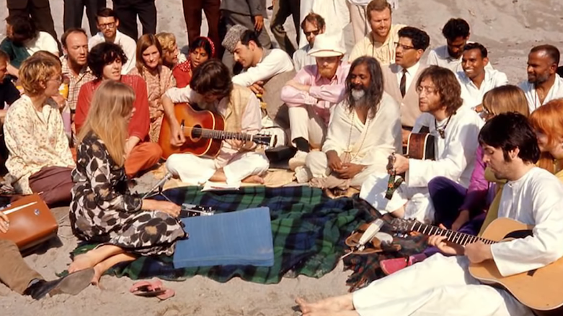Maharishi med följare 1968 Maharishi med följare 1968